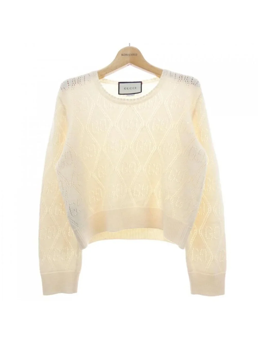 Gucci GG Perforated Wool Crop Sweater 7 Knit